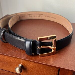 Talbots Navy Blue Leather Belt S
